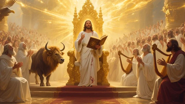 Illustration for Rev 5:8: Heaven Open and New!