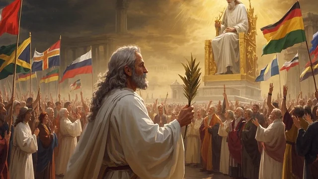 Illustration for Rev 7:9: The Saints Worship!