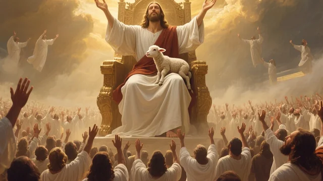 Illustration for Rev 7:10: The Lamb Atoned!
