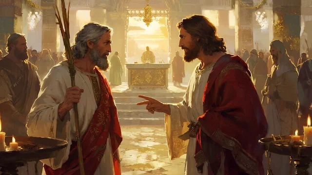 Illustration for Rev 11:1: Son of Man Investigate the Worshippers – God Spirit Outside!