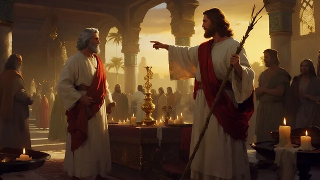 Illustration for Rev 11:1: Son of Man Investigate the Worshippers – God Spirit Outside!