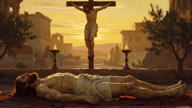 Illustration for Rev 11:8: Jesus in the Tomb!