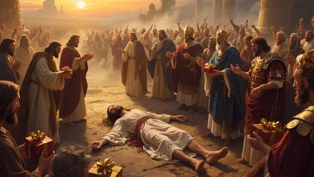 Illustration for Rev 11:10: They Though They Won!