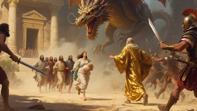 Illustration for Rev 12:13: The Son –The Church - The Enemy!