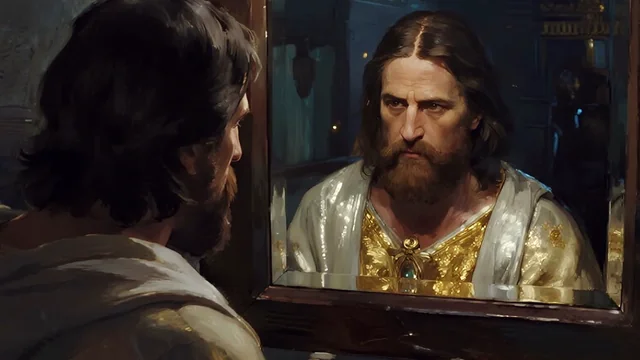 Illustration for Rev 14:11: Let the image of Jesus live in your inner house, not the beast's religious system