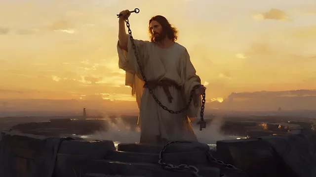 Illustration for Rev 20:1: Jesus taking the Keys of Sin and Death!